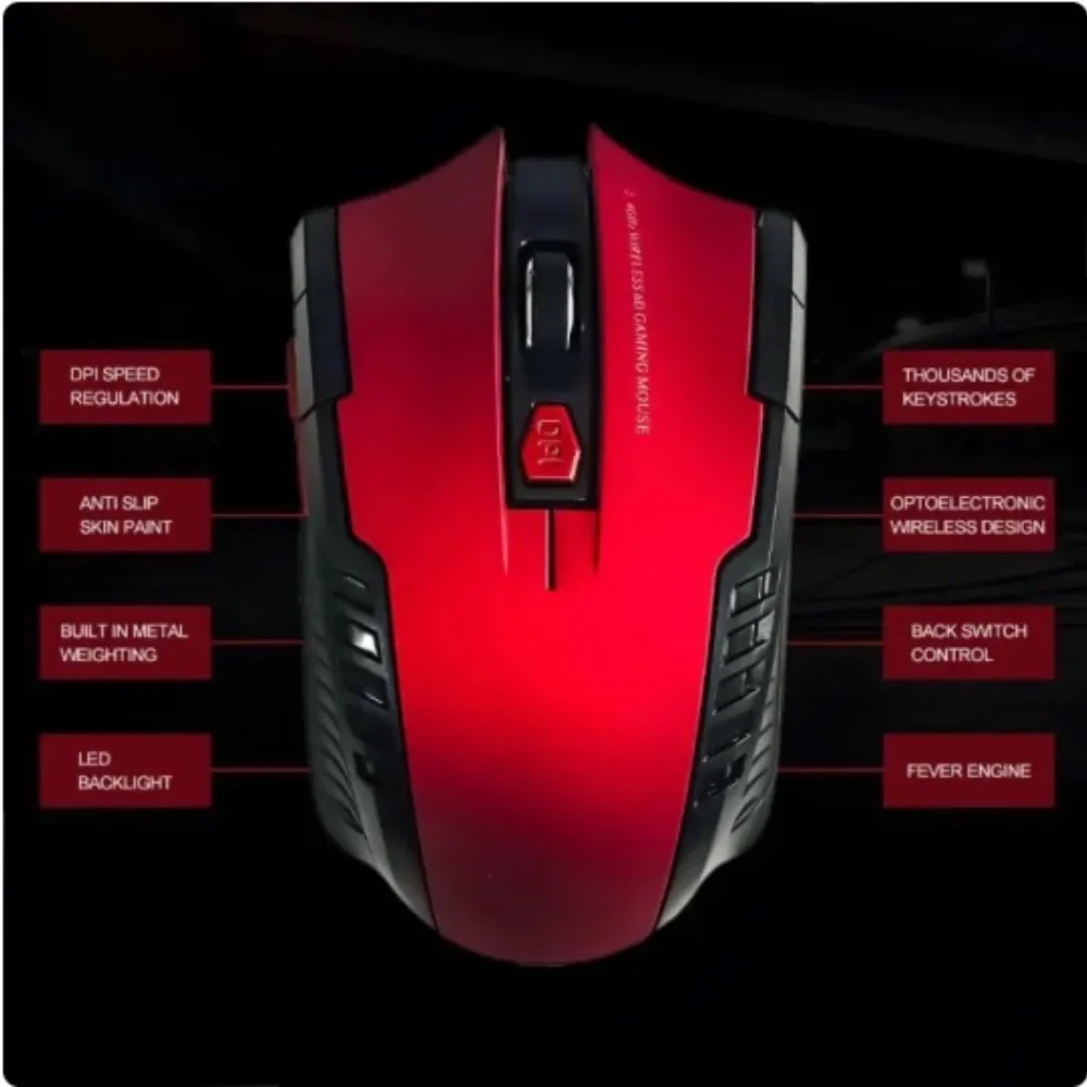 2.4G 6 Key Wireless Mouse Optical For Laptop Computer PC Gamer CSGO PUBG